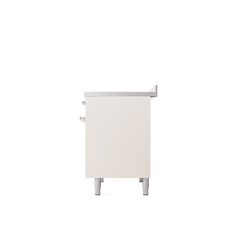 ILVE Nostalgie II Series 40 inch Induction Range with 6 Induction Elements (Solid Door), Antique White/Chrome