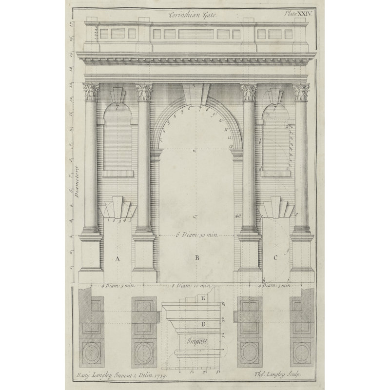 Corinthian Gate by Langley - Wrapped Canvas Print, 46cm H x 30cm W x 3.8cm D