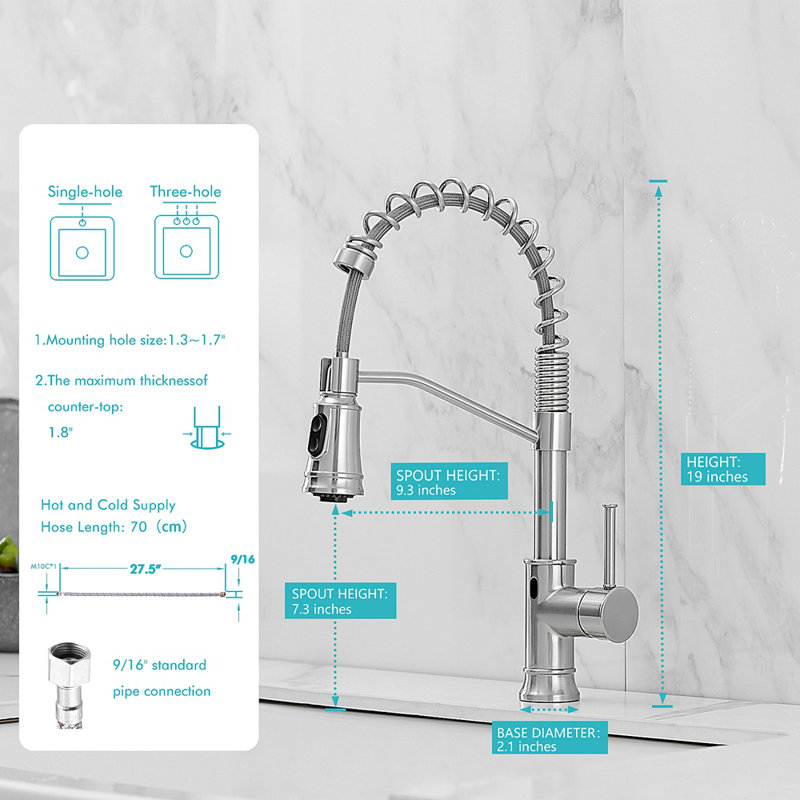 Touchless Kitchen Faucet,Hands Free Automatic Smart Kitchen Faucet, Brushed Nickel