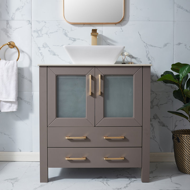 Ensemble de meuble-lavabo simple 30 po gris