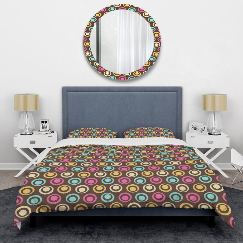 Ensemble de housse de couette en microfibre rose / jaune 3 pièces, Housse de couette pour très grand lit et 2 très