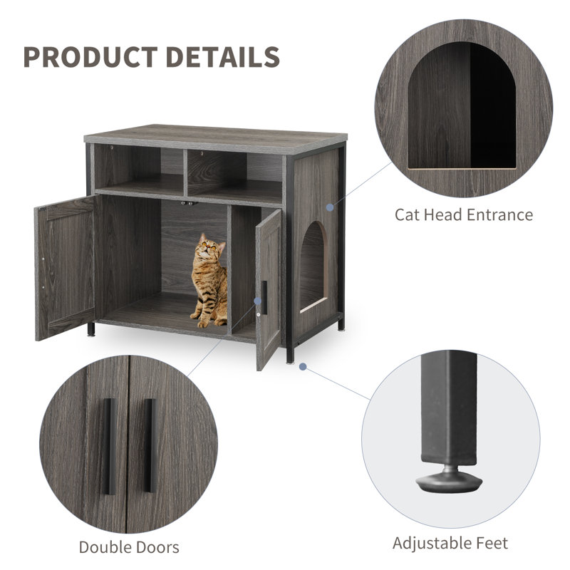 Clarixa Litter Box Enclosure, Gray