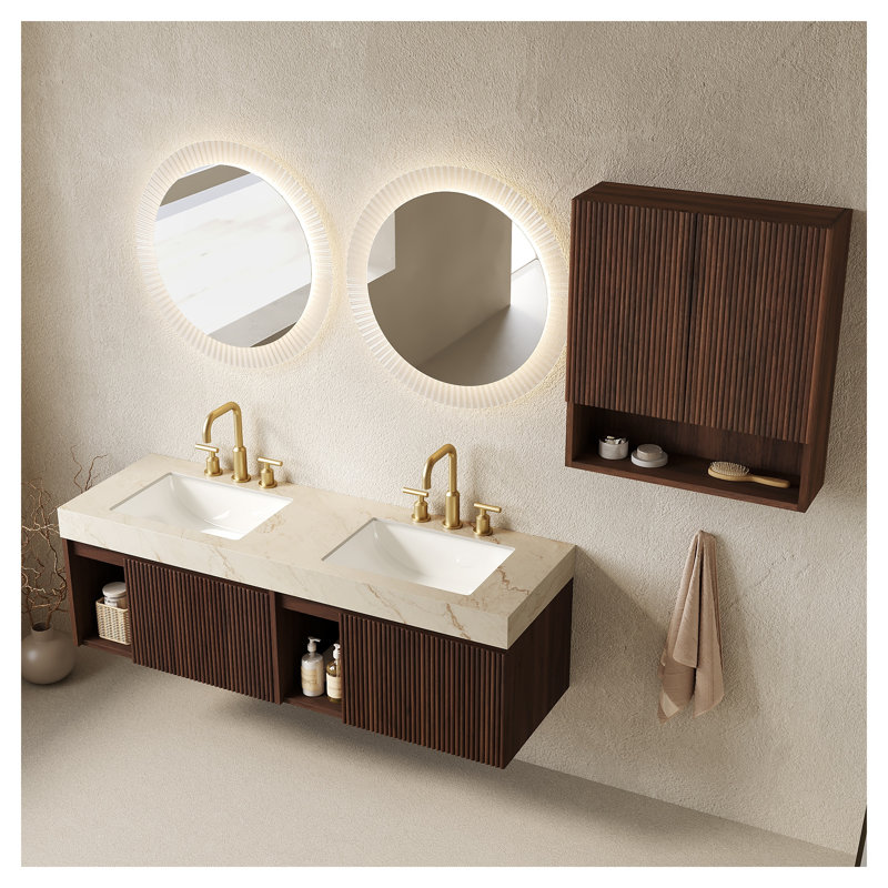 0 Bathroom Vanity with Top, Beige
