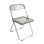 Chaise pliante empilable transparente, chaise d'appoint de salle à manger transparente, siège de salon (gris fumée)