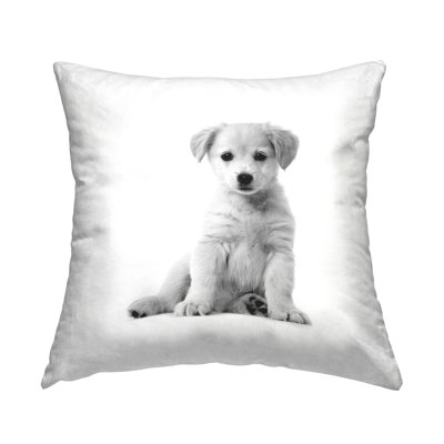 Minimal Retriever Puppy Printed Throw Pillow Design By Elephant Stock