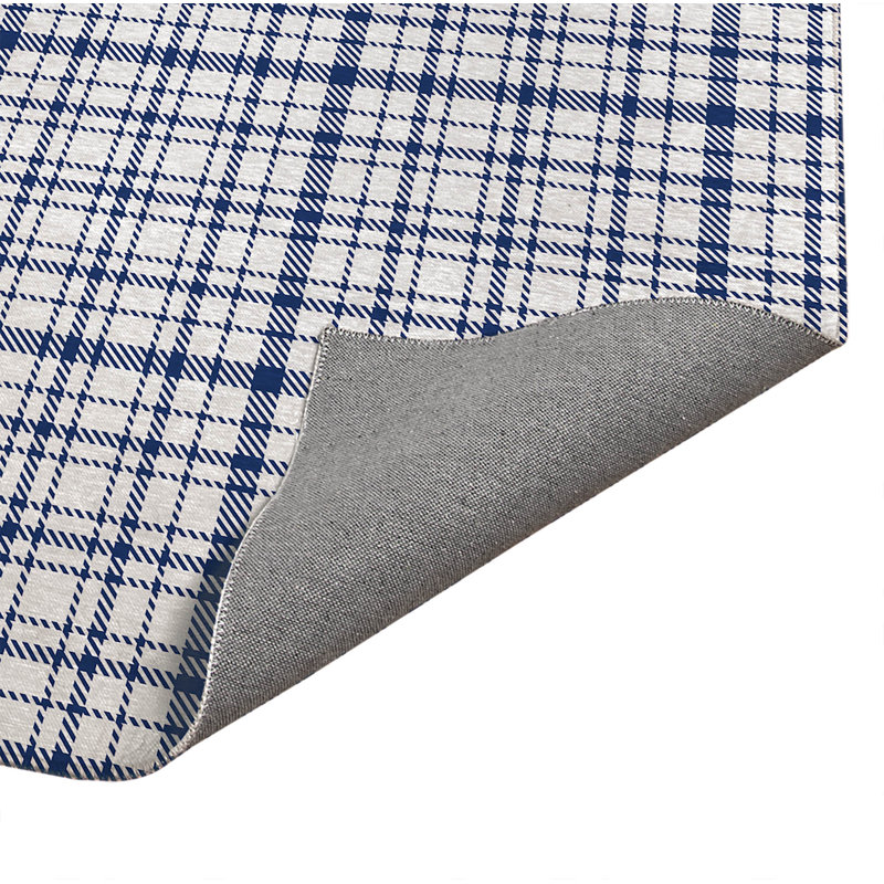 Tapis de bureau léger à carreaux Liz, L 6 pi x L 4 pi, Marine