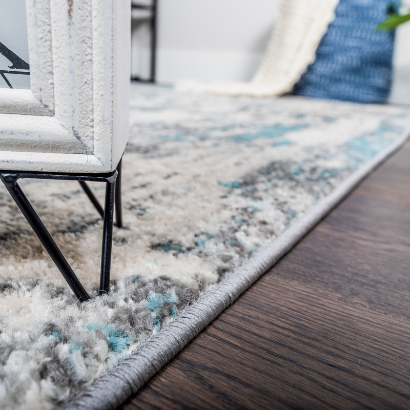 Tapis bleu Roma Carrera, Rectangle 3 pi 11 po x 5 pi 11 po
