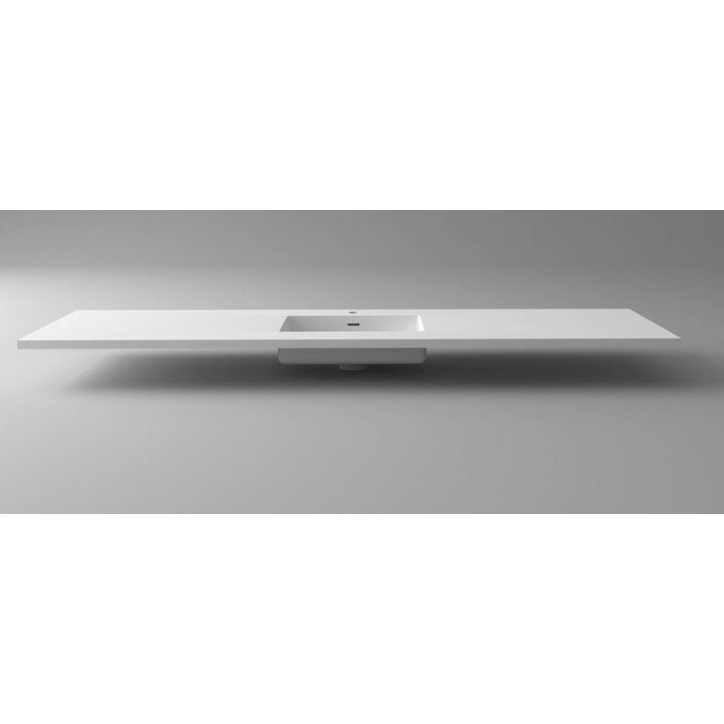 Dessus de salle de bain simple 72 po meuble-lavabo, Blanc mat