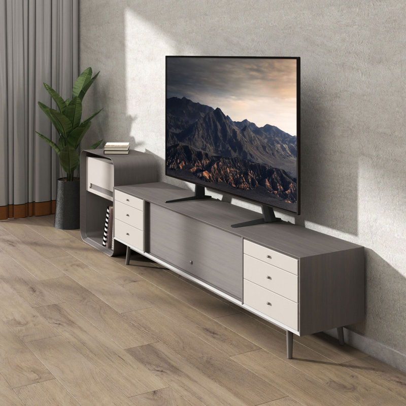 Black Heavy Duty Steel Tilting Tabletop TV Stand with Riser