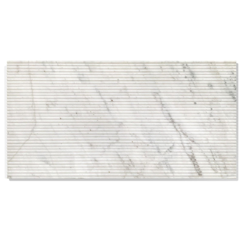 Marbre blanc, marbre naturel, pour mur, finition texturée en ol, marbre cannelé 3D