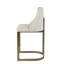 Tabouret de comptoir moderne de 26 po de hauteur - Les meubles de cuisine à base en métal comportent des accoudoirs incurvés et un dossier arrondi. Coussin en mousse à haute densité avec patins réglables au fini or antique