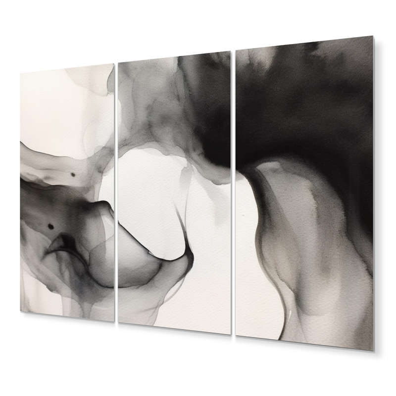 Ensemble de décoration murale en métal noir et blanc Pure Serenity II - Minimalisme