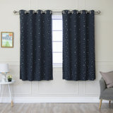 Silver Foil Star Blackout Curtains