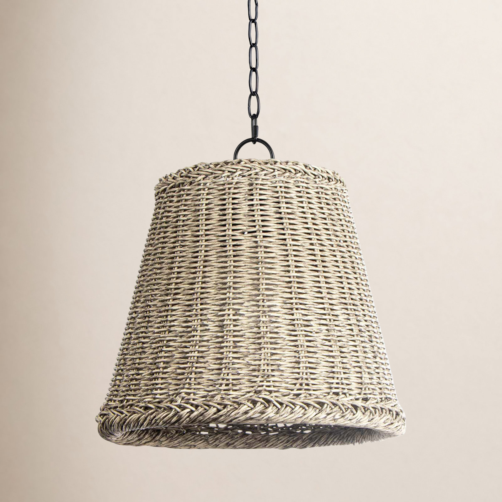 Coastal Luxe Outdoor Pendant Light, 18.5" H x 13.5" W x 13.5" D