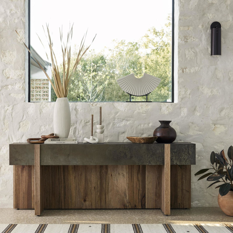 78.75" Console Table, Brown
