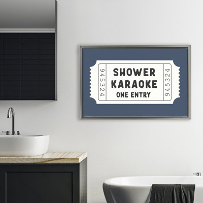 Shower Karaoke Bathroom Humor Floating Frame, design by Lettered and Lined