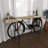 Broseley Metal 1 Shelf Bike Black Bar with Brown Wood Top