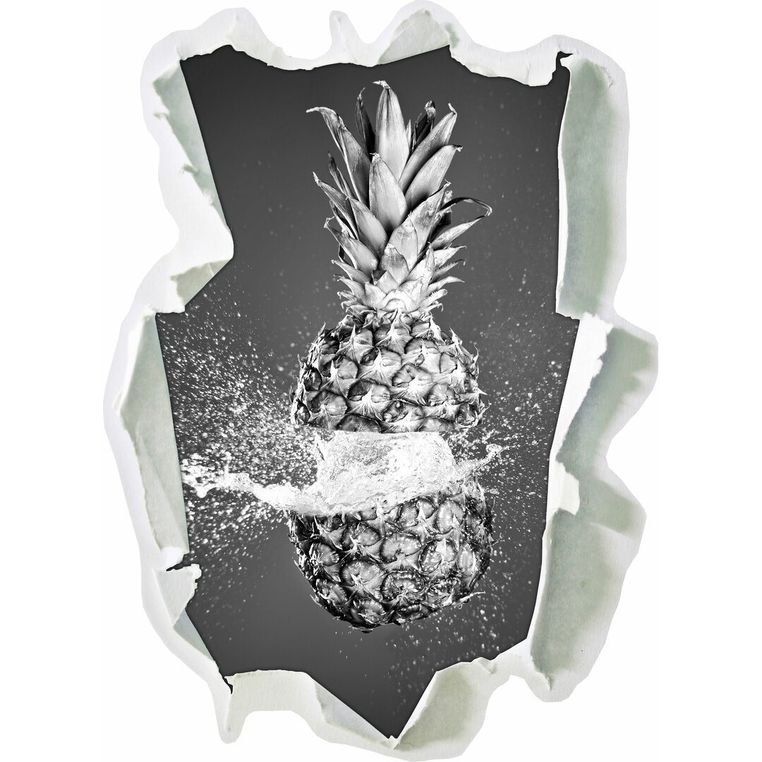 Wandtattoo Ananas mit Wasser bespritzt