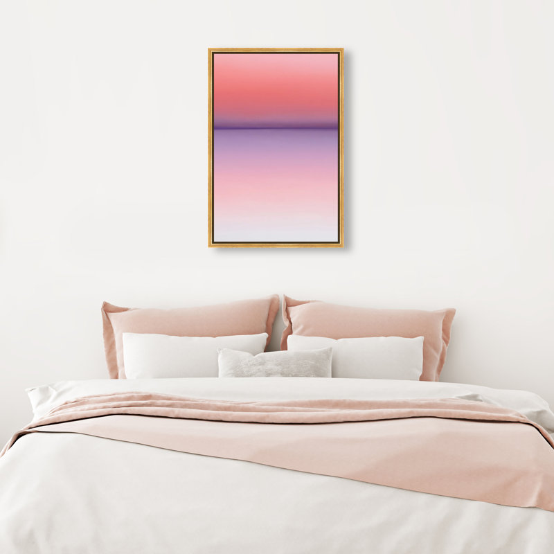 Peach Coastline II Print by Oliver Gal, 55"H x 37"W, Gold Floater Frame