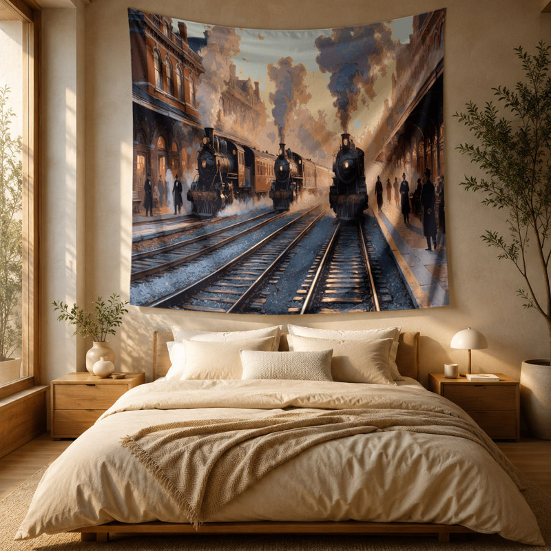 Tapisserie murale «Transagement Train cour et dépôt», 51 po x 60 po