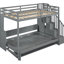 Lit polyvalent avec bureau et rangement, gris - Optimisez votre espace de travail caché Espace de travail hydraulique-537417492