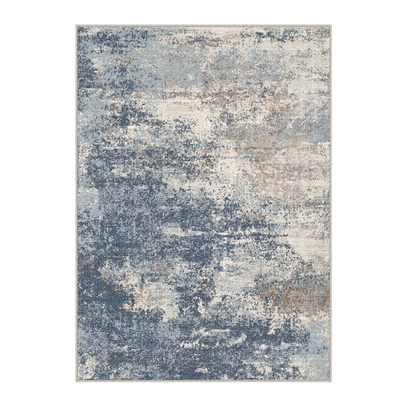 Tapis moderne lavable à la machine avec envers antidérapant Asher, Rectangle 6 pi x 9 pi