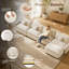 Canapé modulaire de 140 po avec repose-pieds mobile, canapé rembourré confortable en forme de L avec coussins décoratifs, housse amovible, canapé 5 places-132938637-132938638