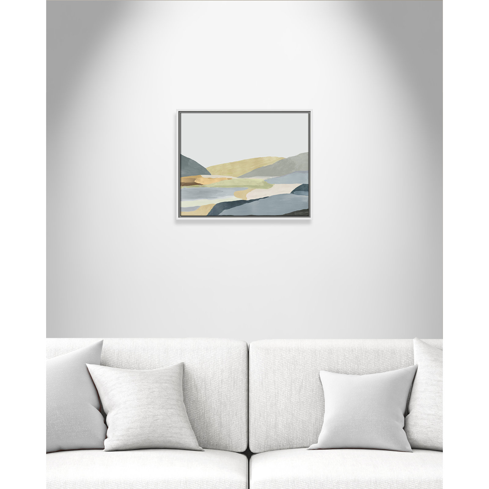 Blair "Warm Hills II" Painting, White Canvas, 17.5" H x 21.5" W x 2" D