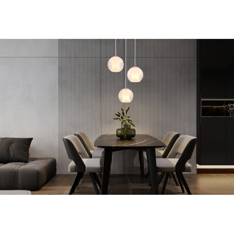 Decola 3 - Light Pendant, Opaline, Brushed nickel