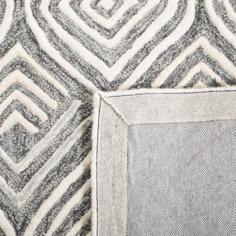 Hidalgo Hand Tufted Wool Geometric Rug, Round 6'