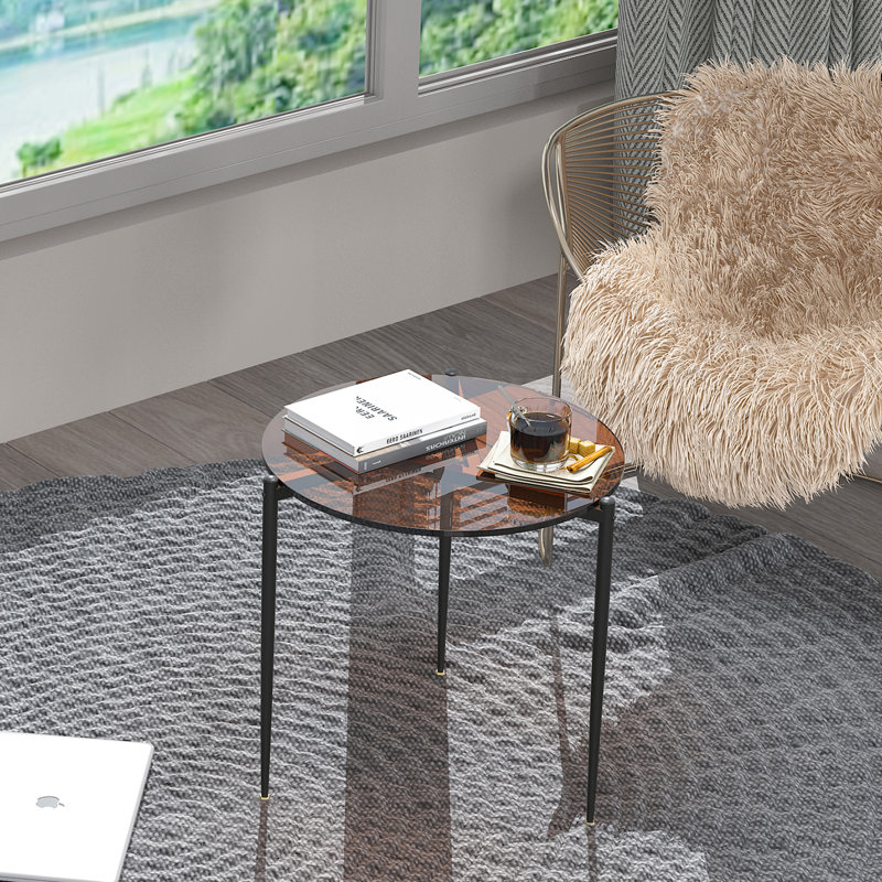 Azjah End Table, Brown Fauve