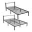Black Metal Single Bed Frame with Headboard