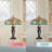 33.25"H Tulip Tiffany-Style Stained Glass Table Lamp