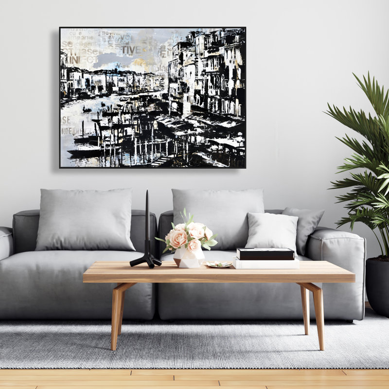 Abstract Venise Port - Framed Canvas for Bedroom Decor