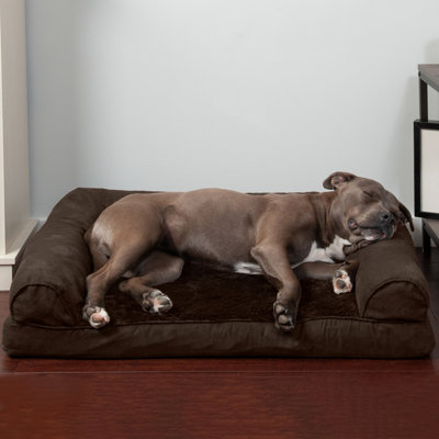  Faux Fleece & Chenille Soft Woven Orthopedic Sofa Pet Bed