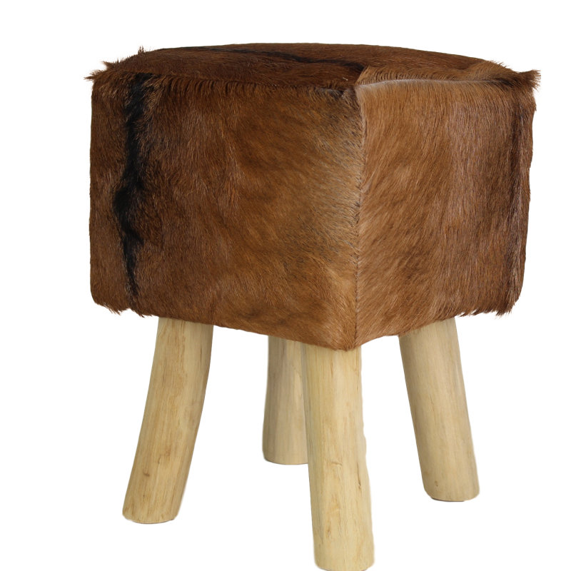 Yellow Pine Solid Wood Accent Stool