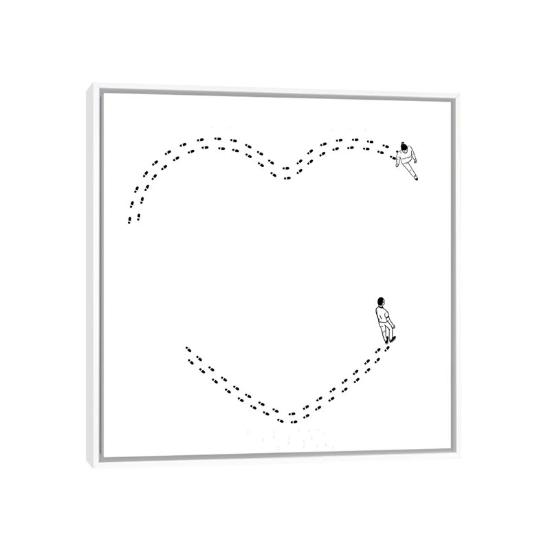 Love Is A Succession Of Common Steps by Filippo Spinelli - Print on Canvas, 66.04 cm H x 66.04 cm W, White Framed