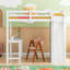 Lit mezzanine simple avec garde-robe et bureau, blanc