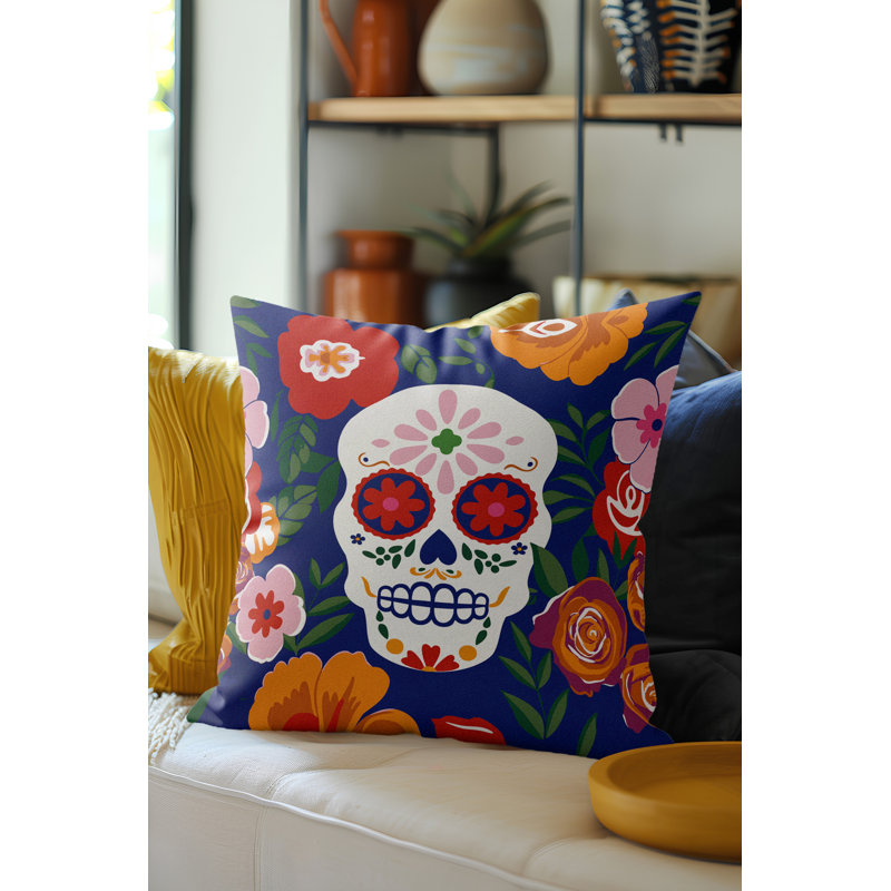 Coussin décoratif en microsuède Lupe, Carré 18 po, Navy Blue/Red/Pink/Green/Orange