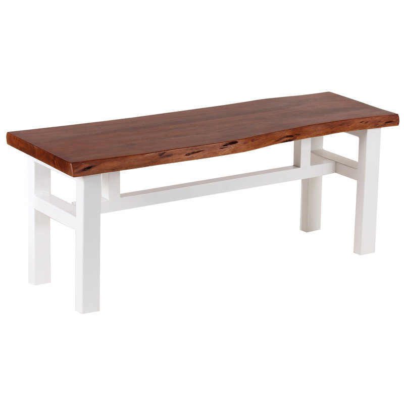 Jagoda Solid Wood Bench, White/Brown