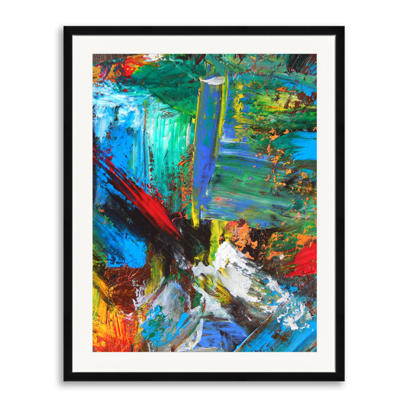 # 1 par Will Birdwell - Peinture, H 31,25 po x l 25,25 po, Papier avec cadre noir