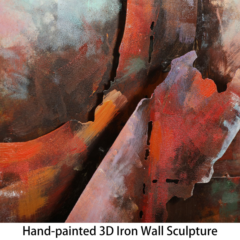 Hand Painted Iron Wall Sculpture with Motivational Quote