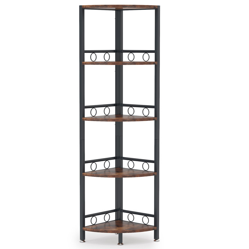 35.4'' W Bookcase, Modern Wood Tall Bookshelf, Black, (5 Shelves) 72.04" H x 35.43" W x 11.81" D