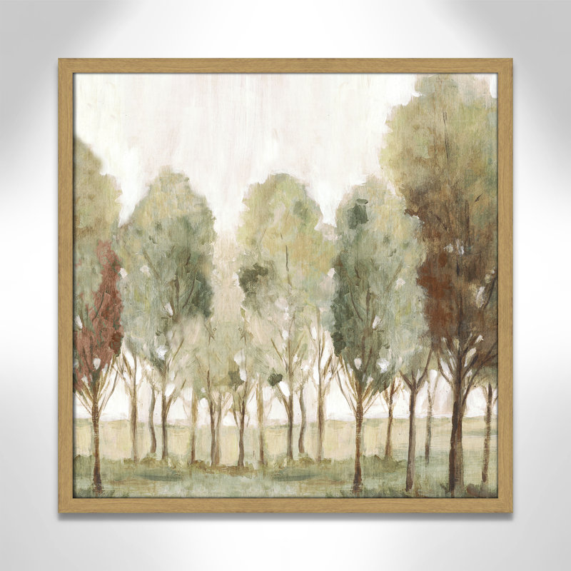 «Silent Fall I Print» par Eva Watts, Grain de bois naturel, L 23,5 po x H 23,5 po, Impression encadrée