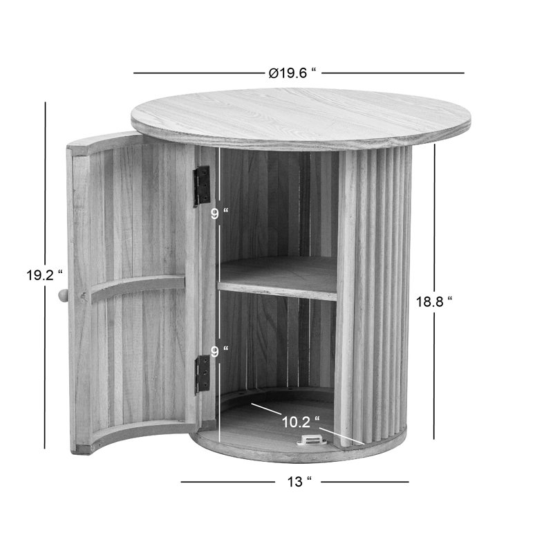 Table d'appoint en bois massif naturel Moxley, Noyer, Noyer