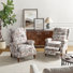 Ariany Floral Polyester Manual Reclining Chairs with Nailhead Trim (Set of 2)