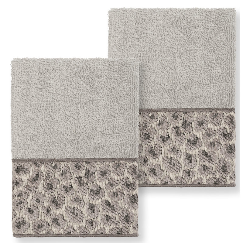 Spots Turkish Cotton Washcloth, Light Gray
