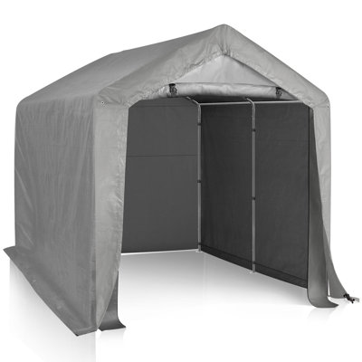 6 pi X 6 pi Abri de voiture une pièce avec abri de rangement gris foncé