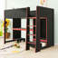Lit mezzanine avec bureau, garde-robe, DEL et rangement Gaming-995753304