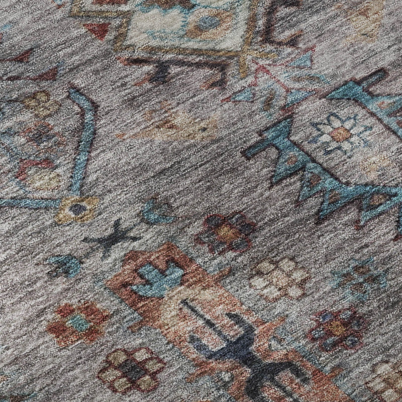 Tapis lavable à la machine de qualité supérieure Mayfield AMF2047, Gris, Rond 8 pi
